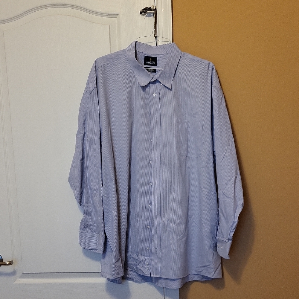 Stafford Men's Striped Blue Dress Shirt